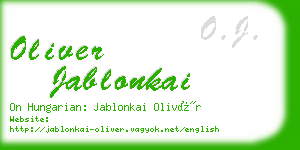 oliver jablonkai business card